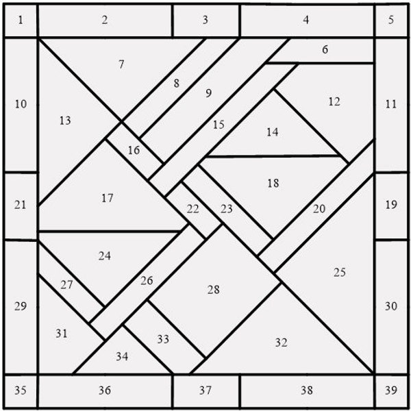 Modèle de vitrail à téléchargement numérique 23 cm carrés - Irish Geo