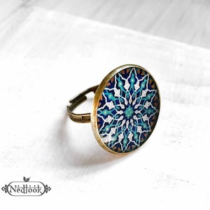 SOTOODEH verstellbarer Boho Ring, Historischer Persischer Schmuck, Mandala Nahöstlicher Schmuck, Boho Schmuck, Online Schmuck, Cameo Ring