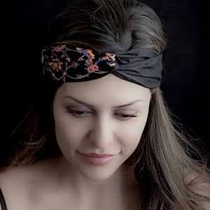 TOORAN twisted headband with Persian Eslimi design, Persian patterned, yoga headband, Boho headband, Bohemian accessory, gift for her