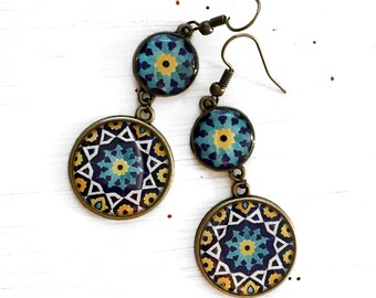 GOLBARG Persian oriental dangle earrings, Portuguese moroccan hippie boho style, bohemian jewelry, best handcrafted gift for women, for her
