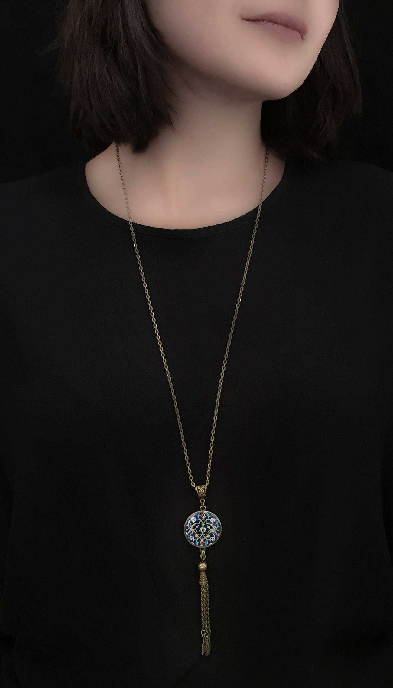 SAHAR oriental Persian tassel necklace birthday present, fringe