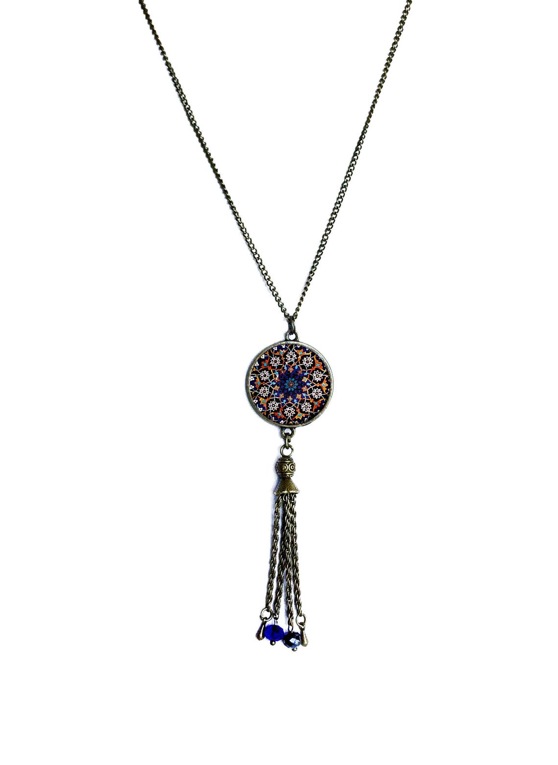 HOMA Tassel Necklace persian Tile Design Persian Jewelry Etsy