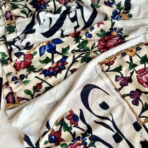 AVA scarf, Persian-inspired patterns, calligraphy, lightweight fabric, shawl, birthday gift, anniversary, valentine&#39;s day, mother&#39;s day