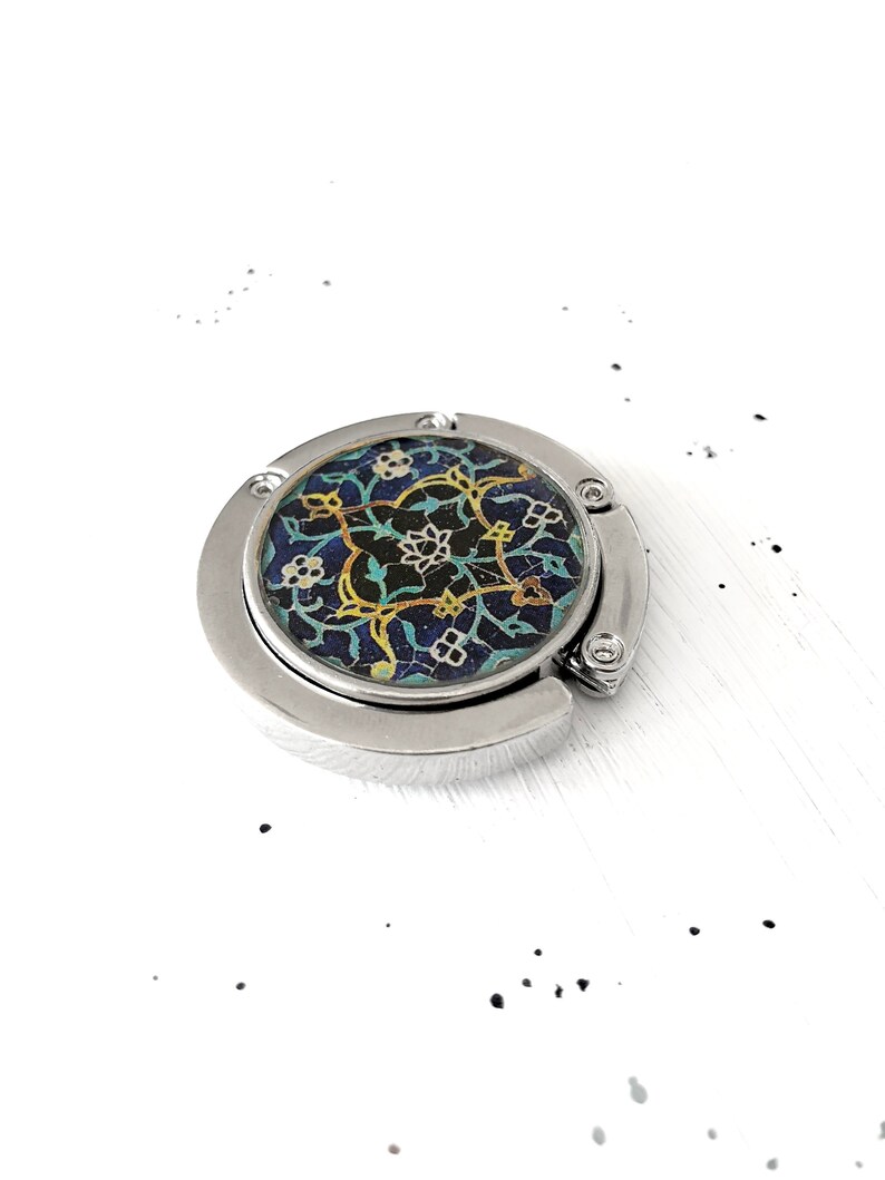 Gift for mom Gift for teacher Ethnic Persian gift SAHAR purse hanger Persian Style Swivel Bag Hook Folding Purse Table Hanger