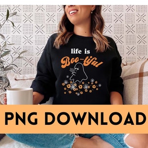 Het leven is boo-tiful PNG | Boho | Spookachtig seizoen | Het leven is mooi | PNG | Halloween digitale download | Sublimatie DTG-afdrukken