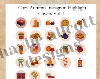 Cozy Spooky Instagram Highlight Covers | Cottagecore | Autumn | 23 Designs |