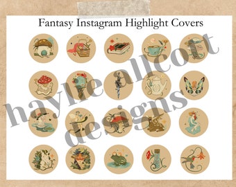 Fantasy Cottagecore Instagram Highlight Covers | 20 Icons | Whimsical Art Nouveau Fairy High Fae | Fairytale | Nature |