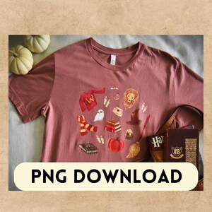 Brave Lion House PNG Digital Download Hand Drawn Design Universal T-Shirt Design Magic Castle Wizard Witch image 3