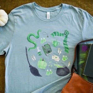 Ambitious Snake Tee | | Wizard School | Fantasy T-shirt | Available in Forest Heather Green, Sage Green, Black | Trip T-shirt |