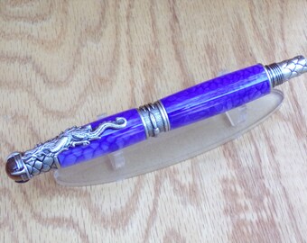 Antique Pewter Dragon pen with Elegance Purple and Amber Acrylester Vivid Polyester