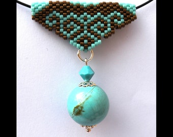 Turquoise hanger met 925 sterling zilver, Swarovski-kristallen, handgemaakt cadeau voor haar