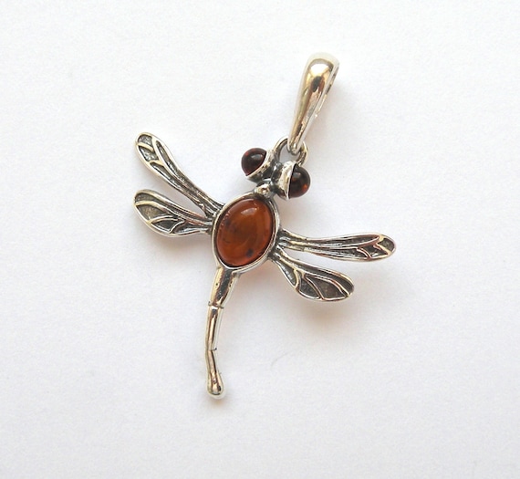 Multi Baltic Amber /& 925 Silver Dragonfly Brooch Pin Jewellery