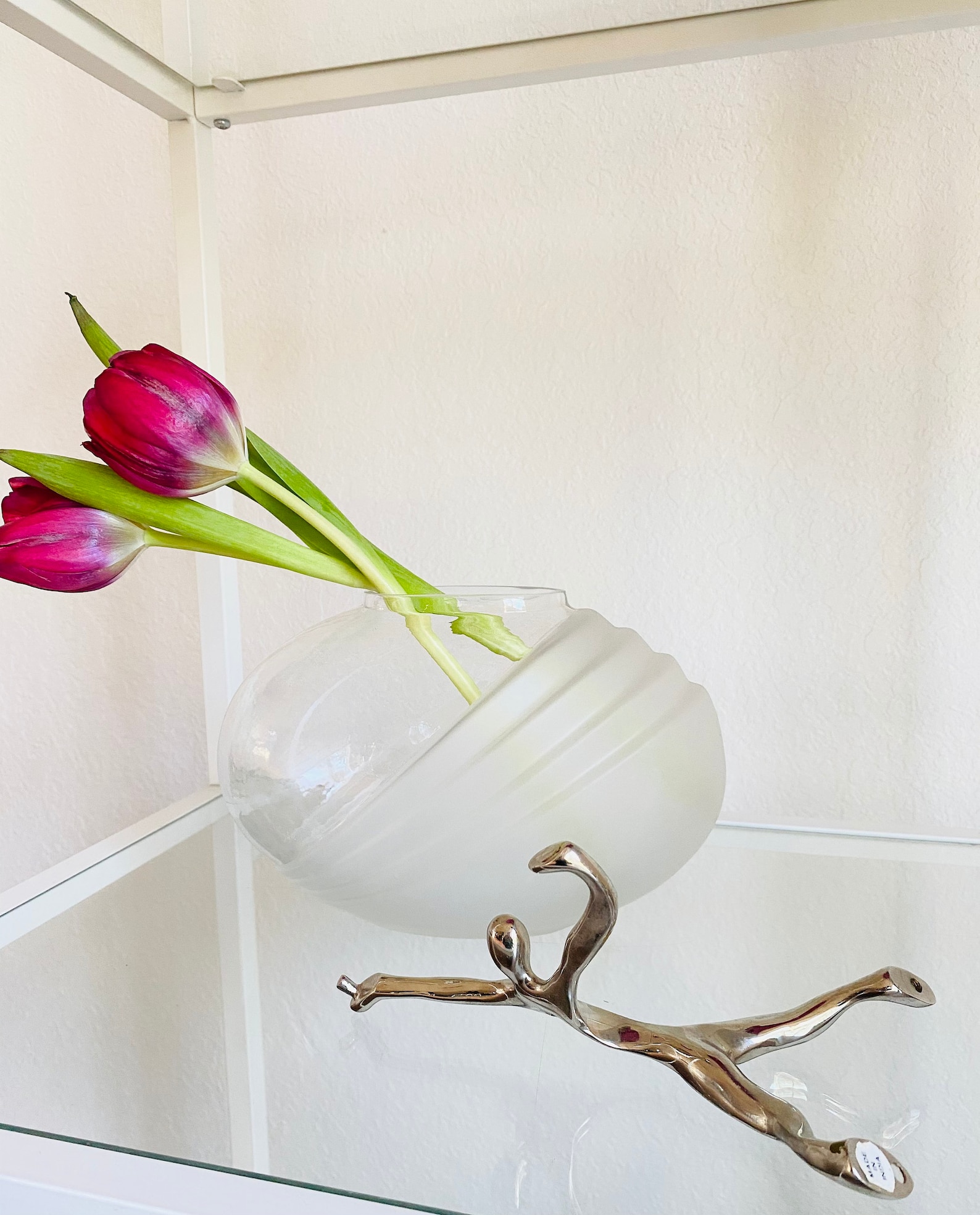 Vintage Small Oval Vase // Frosted Glass Vase // 80s Vase Etsy Hong Kong