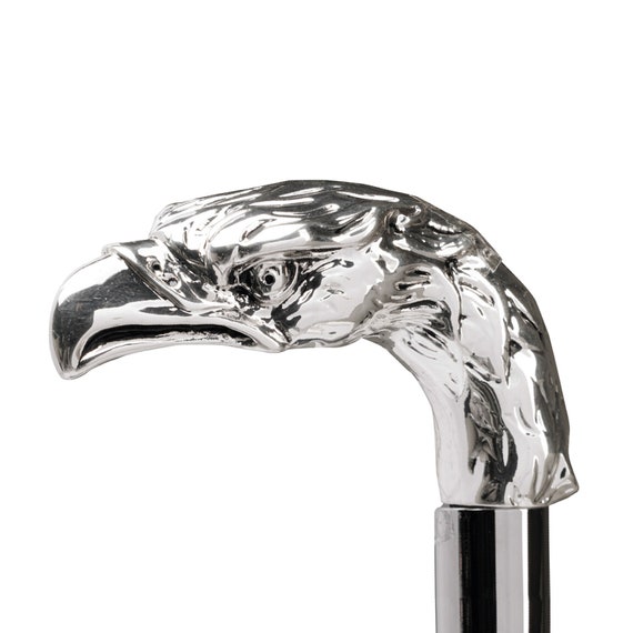 Walking Stick With Eagle Handle Made of Silver Walking Cane for Wedding or  Ceremony H. Cm 93 Entirely Made in Italy 