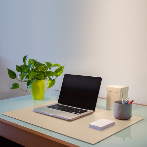 Sous main Bureau en Cuir Beige Sous-main avec Résistant Structure