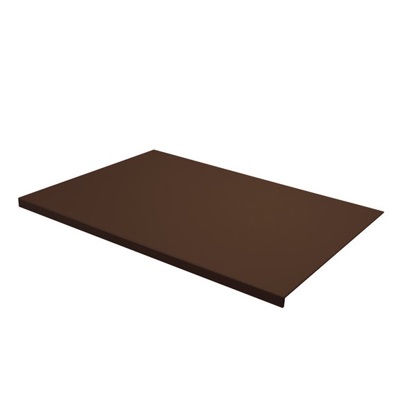 Steel Structure L-shaped Profile cm 90x60 Office Leather Desk Mat Dark Brown