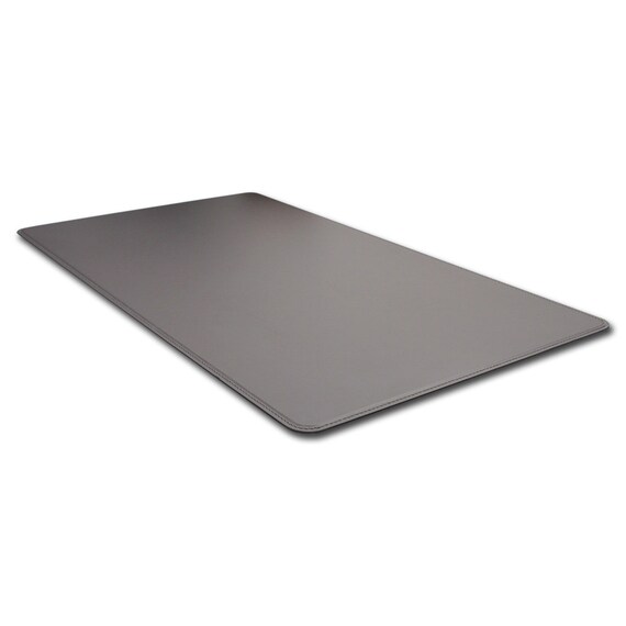 Office Desk Pad Made Of Grey Leather Rounded Corners Office Desk Pad Made Of Grey Leather