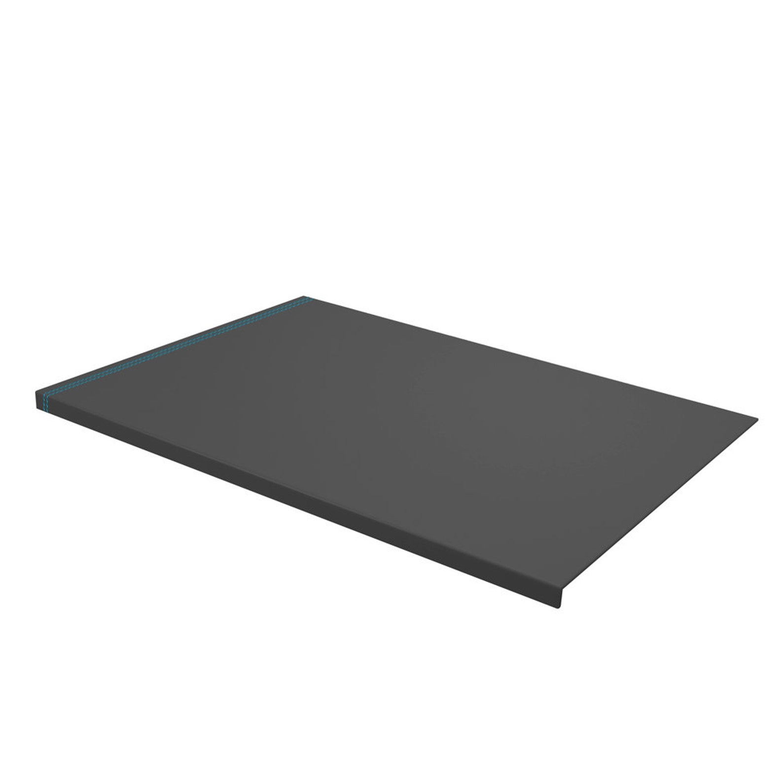 Office Desk Mat Made of Anthracite Grey Leather With Blue Etsy
