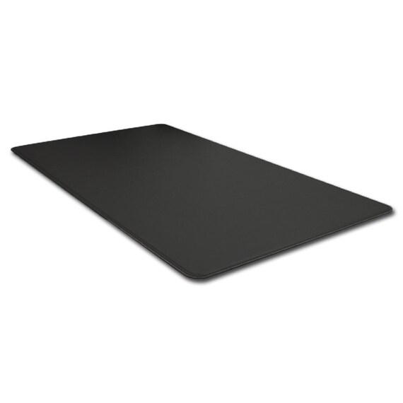 Office Desk Pad Made Of Black Leather Rounded Corners Etsy