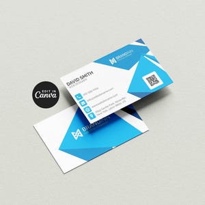 Creative Business Card Canva Template | Agency Business Card Design | Editable Corporate Branding Card | Modern Professional Card