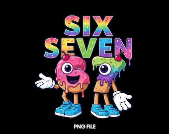67 Drip Ice Cream PNG, Funny 67 Birthday PNG, Gen Alpha Brainrot Meme, Six Seven Italian Meme, Kids Gaming Graphic Tee Design
