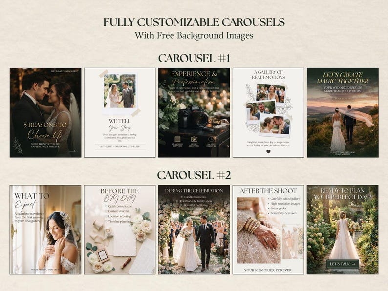 Wedding Photographer Instagram Templates, Canva Social Media Bundle ...