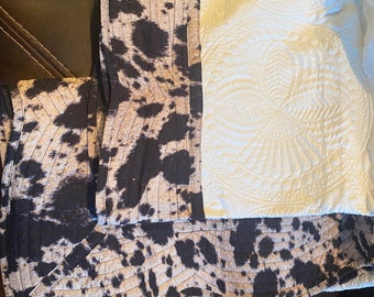 Cow Print Heirloom Quilt, Rustic Lap Quilt, Cow Toddler Bedding,Rustic Farmhouse Blanket,Whimsical Nursery Decor, Baby Throw Blanket Western
