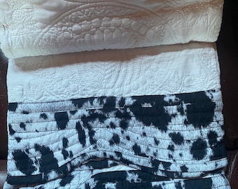 Mommy and Me, Grandma and Me, Grandpa and Me Gift BLACK COW Lap 50x60  and 36 x46Heirloom Quilt Blankets western