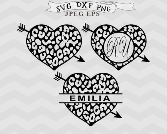 Download Heart Monogram Svg Leopard Pattern Heart Svg Mothers Day Svg Etsy