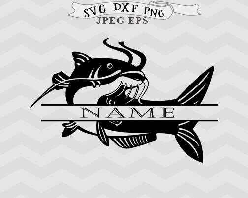 Download Cat Fish Svg Fish Monogram Svg Split Monogram Svg Fishing Svg Etsy