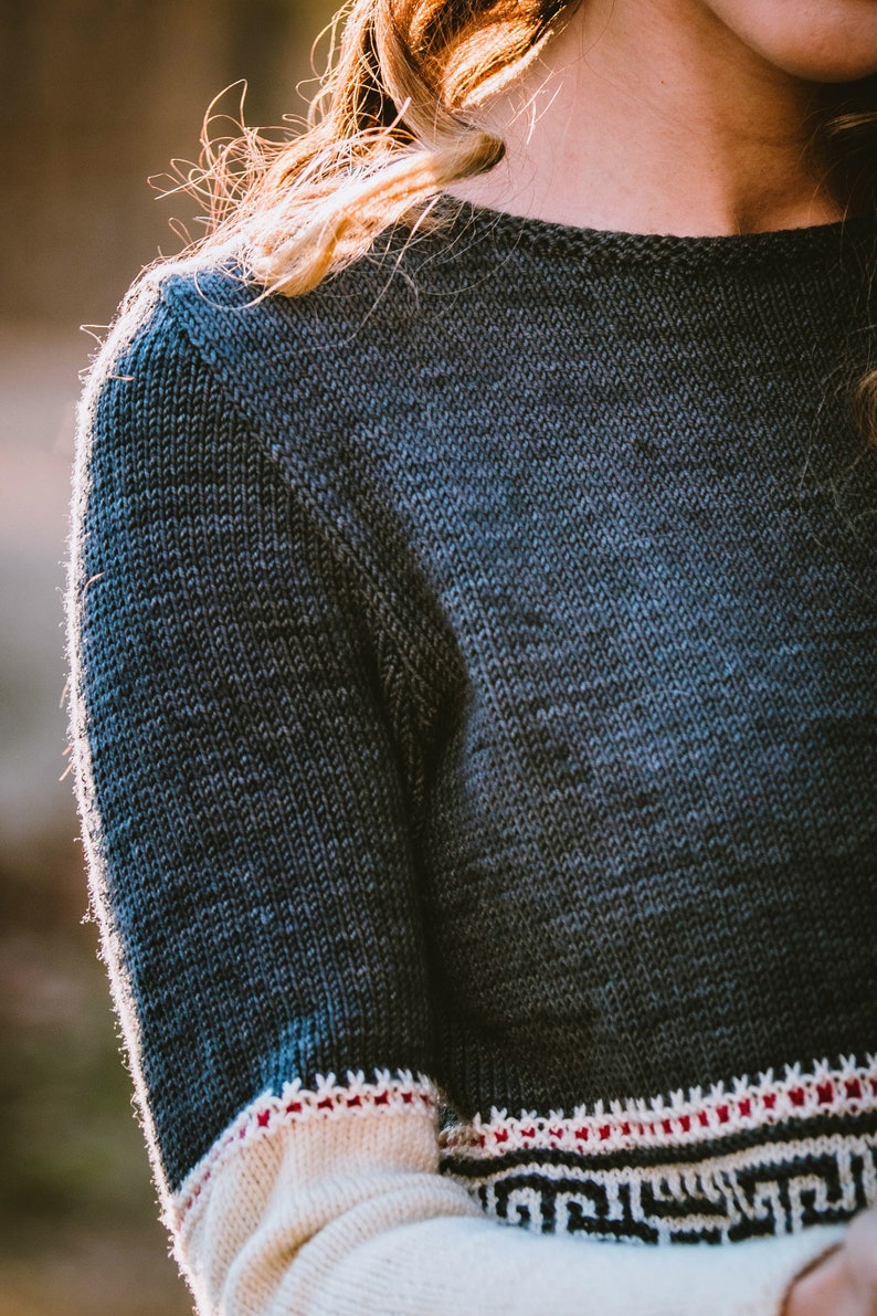 Knitting Pattern Mosaic Pullover Blackwater - Etsy