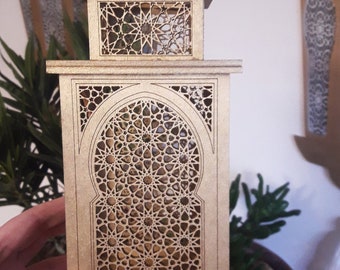 Lampion w stylu marokańskim nowy wzór na tealight tea light, drewniany orientalny