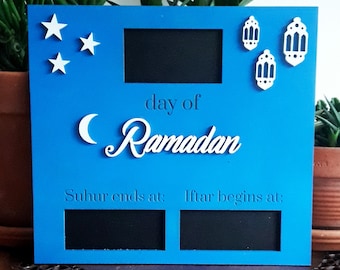 Blackboard day of Ramadan suhur Iftar to hang or stand - different colors to select