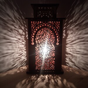 NEW Wooden Oriental Lamp Mounira different colors also custom, moroccan style table lamp, moroccan decor, romantic lighting, arabic, image 2