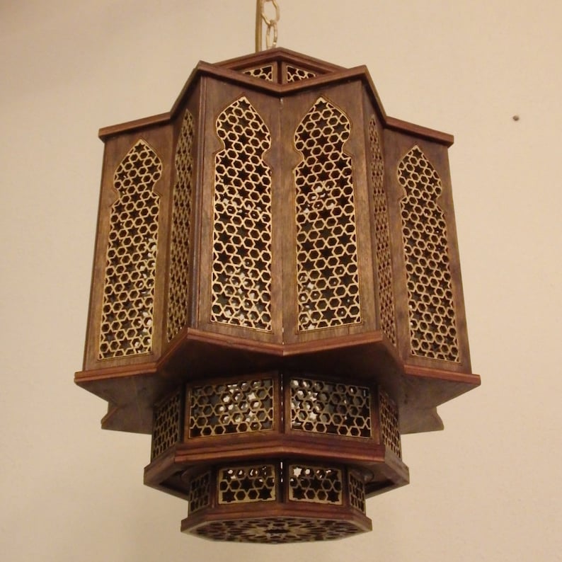 Wooden Oriental lamp Falak now video from making it available image 6