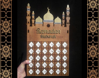 Ramadan Calendar wooden box for candies - custom color available. For children kids ramadan decor