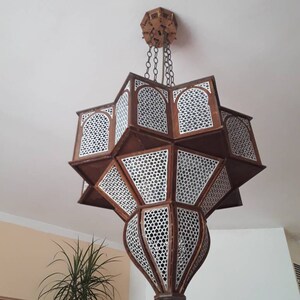 Wooden Oriental Lamp Noor for 4 light bulbs E27 image 3