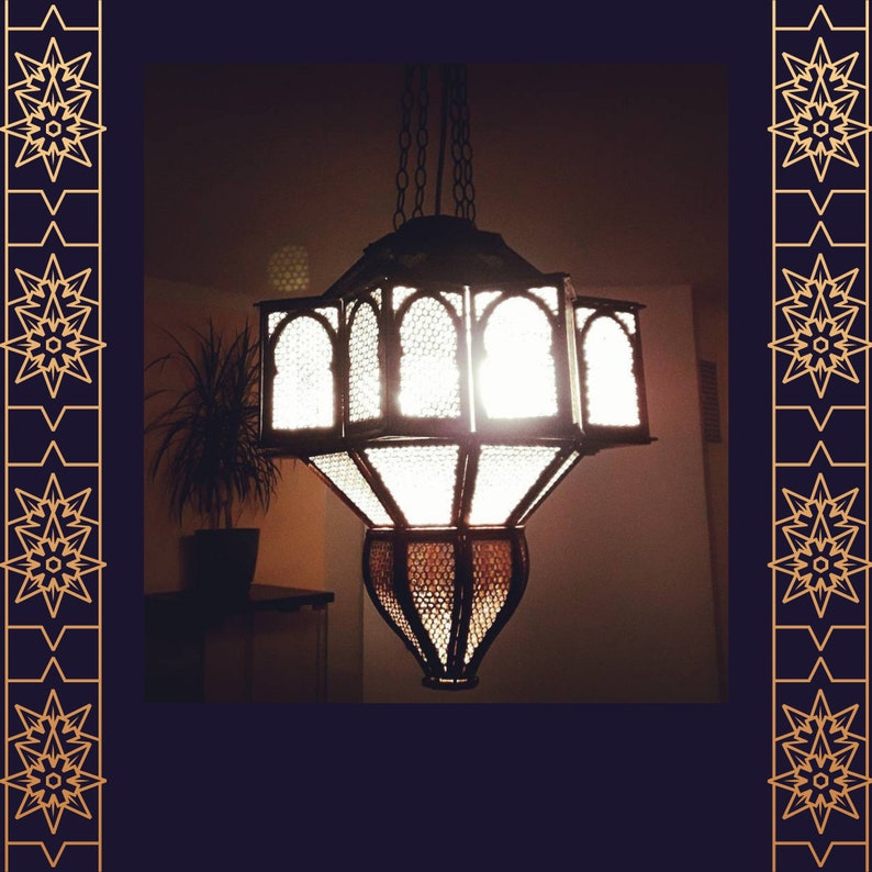 Wooden Oriental Lamp Noor for 4 light bulbs E27 image 1