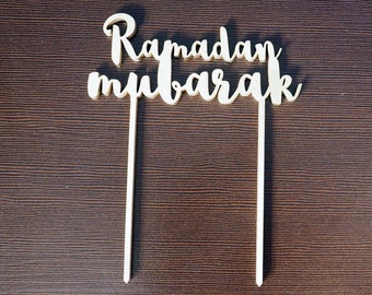 Ramadan mubarak cake tooper, Ramadan decoration, Eid decor