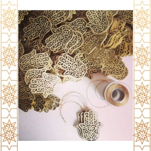 Set of 5 small hamsa decoration for hanging, hamza, holiday, present, pendant, for bags, purses