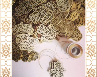 Set of 5 small hamsa decoration for hanging, hamza, holiday, present, pendant, for bags, purses