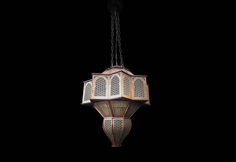 Wooden Oriental Lamp Noor for 4 light bulbs E27 image 4