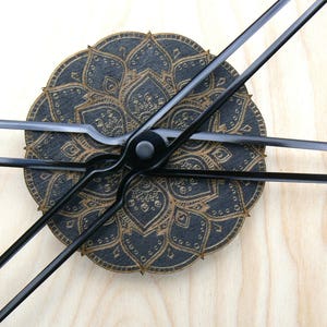 70cm 27.56 in Wooden clock arabic digits / letters with small mandala in center different colors available image 6