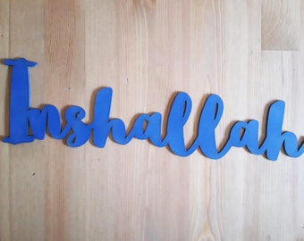 Inshallah wooden letters - different colors