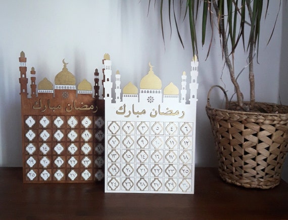 Ramadan Calendar Wooden Box For Candies Arabic Letters For Etsy
