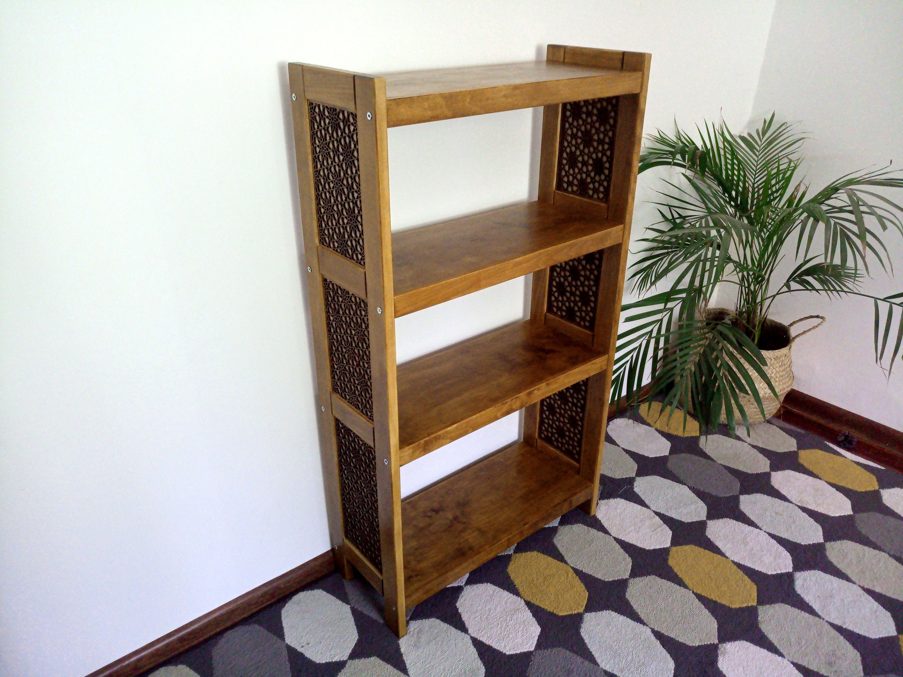 Oriental Style Bookcase With Pattern Arabic Bookshelf Size Etsy