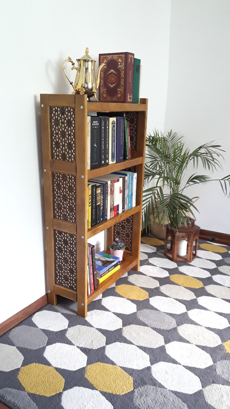 Oriental Style Bookcase With Pattern Arabic Bookshelf Size Etsy