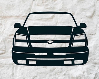 Chevy Silverado Metal Sign | 2003-2007 Cat Eye Truck | Steel Garage Art | Metal Garage Home Decor