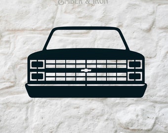 Chevy C10 Metal Sign | 1981-1988 Square Body Truck | Steel Wall Art | Metal Home Garage Decor
