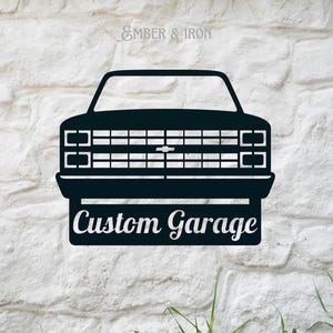 Personalized Chevy C10 Metal Sign | 1981-1988 Truck Square Body | Custom Garage Steel Wall Art | Home Decor
